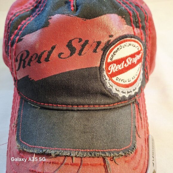 Vintage Red Stripe Beer Distressed Trucker Hat With Bottle Opener  Adjustable Me - Picture 2 of 9